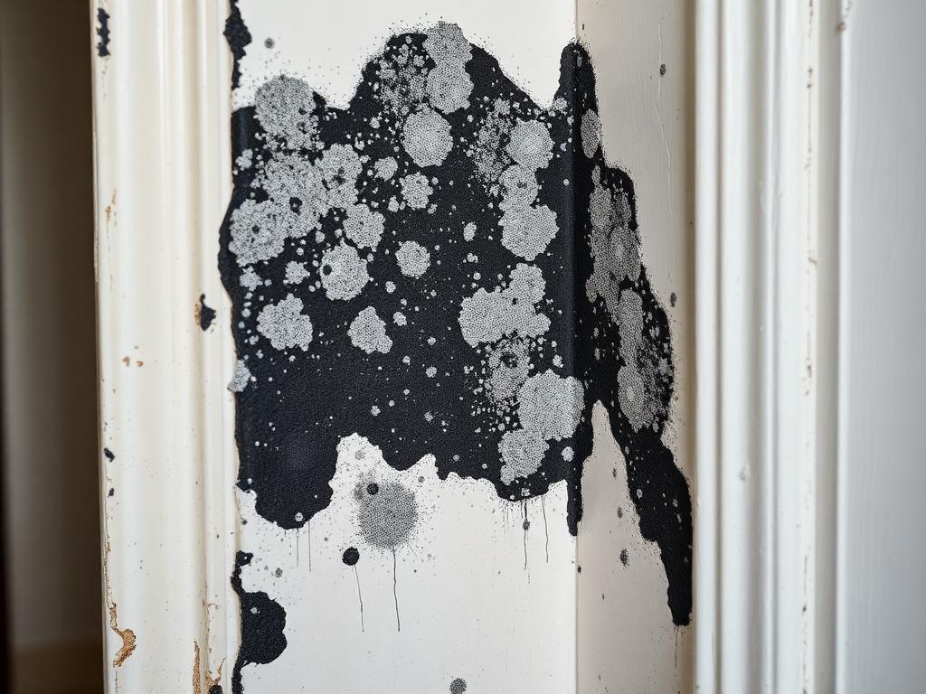 Moisissures et salpêtre sur un mur intérieur